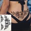 1PC Black Leaves Temporary Tattoo Stricker Fake Waterproof Flower Tattoos Body Art For Women Tattoos