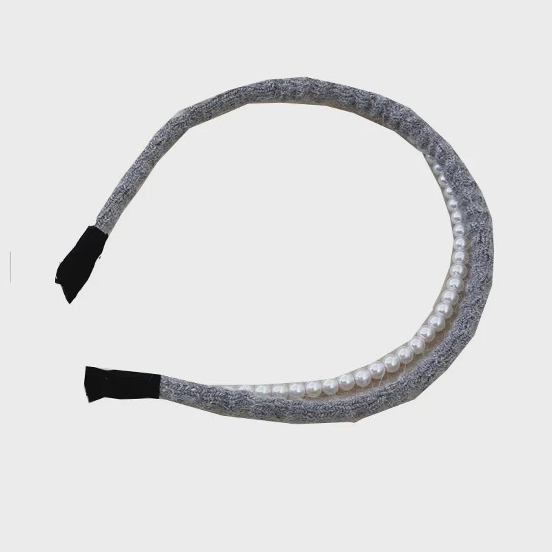 Корейская осень/зима 2024: Двухслойная повязка на голову с плюшевыми жемчужинами — элегантный, художественный и высококачественный аксессуар для волос