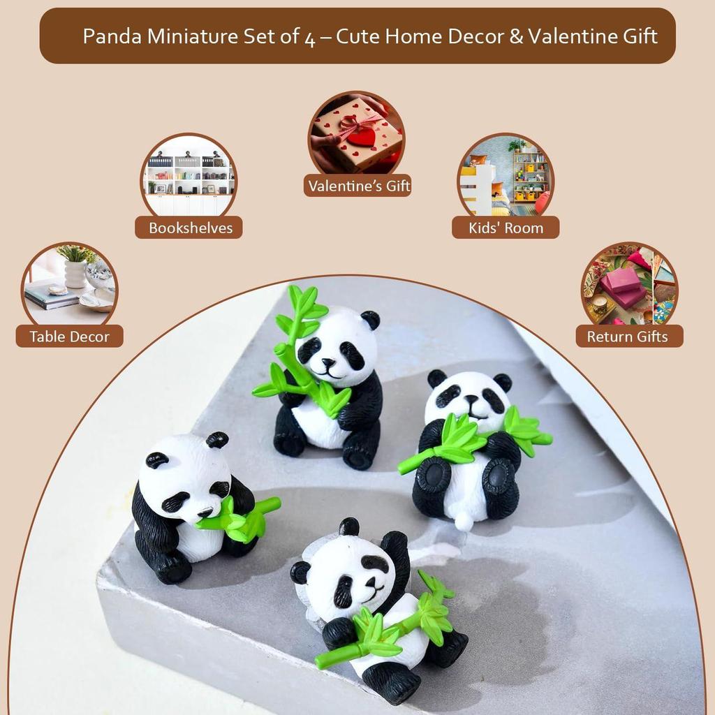 Новый набор из 4 панд для домашнего декора, уникальные подарки на День святого Валентина в виде миниатюрной панды