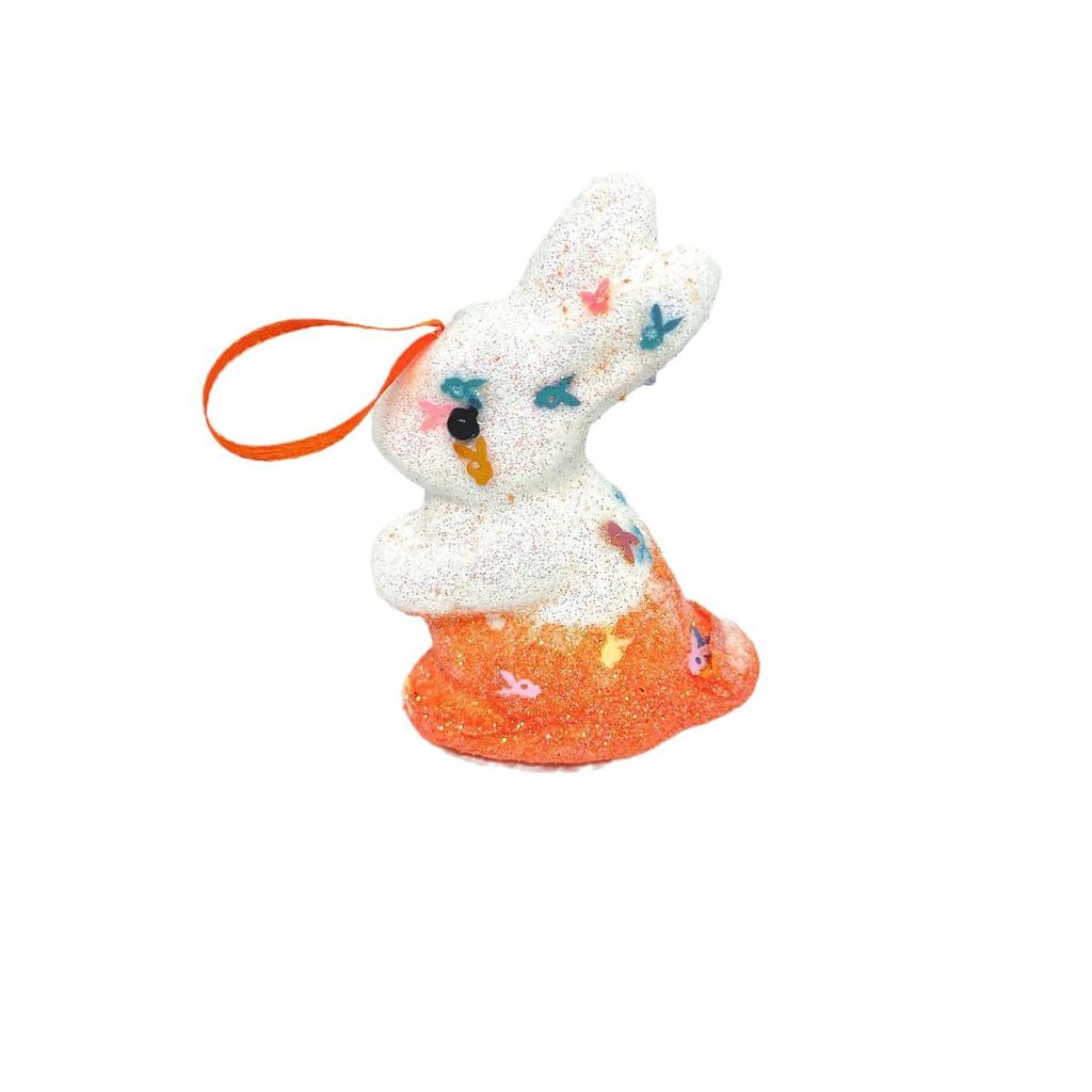 6 штук пасхальных украшений в виде кроликов, блестящие украшения в виде кроликов, разноцветные подвесные украшения для декора на пасхальную вечеринку