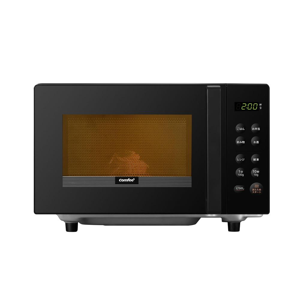 Микроволновая печь 16 л, плоский стол, Hertz Free, совместимая по всей стране, одна функция, автоматическое меню, для проживания в одиночестве, автоматическое подогревание, год, черный COMFEE'