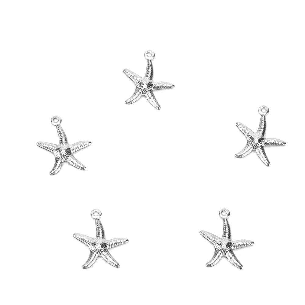 50pcs Stainless Steel Beach Jewelry Small Ocean Starfish Pendant Pendant Accessories Earring Making
