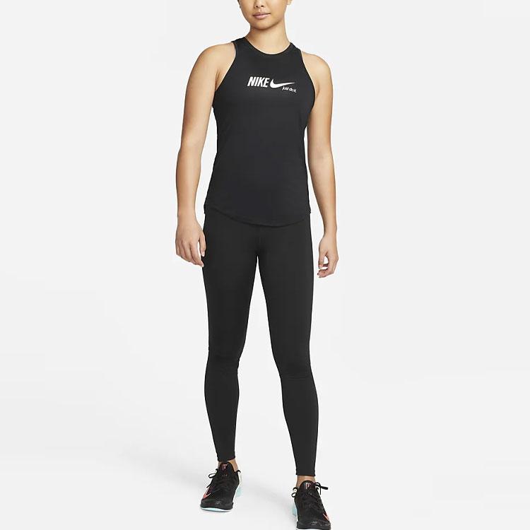 Nike Dri-FIT One Logo Print Round Neck Майка женская Топы Черный DM7368-010