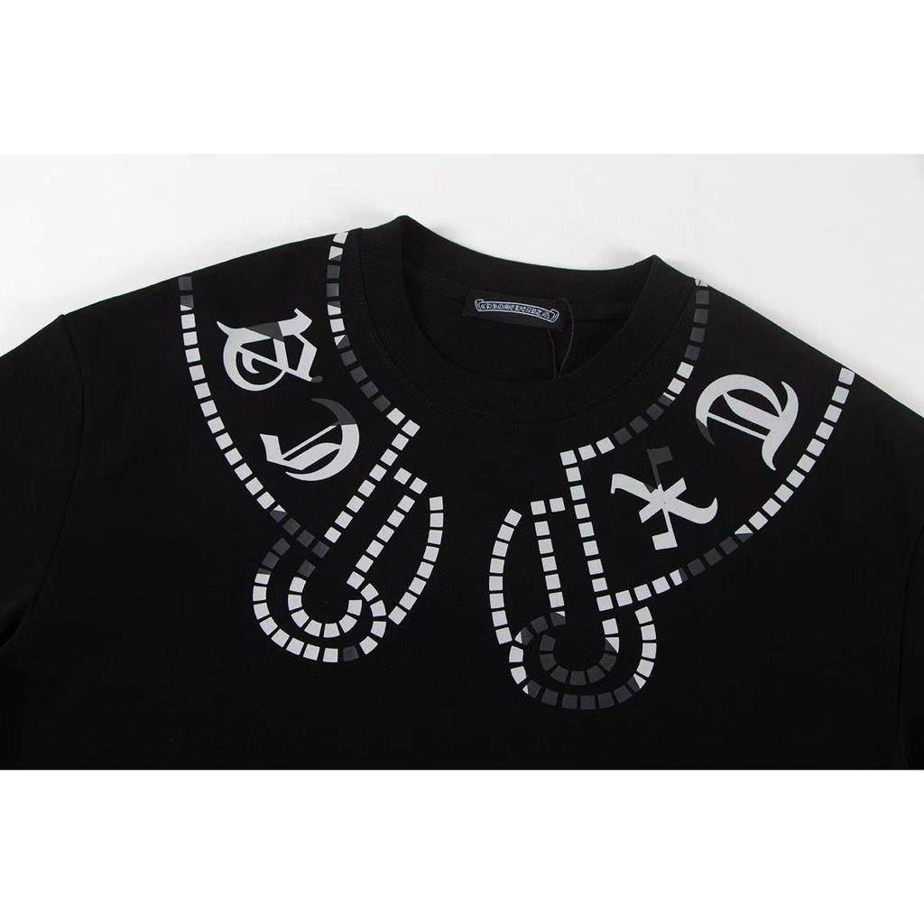 W354 CHROME HEARTS 2025 Summer New High Quality Cotton Round Neck Loose Large Size Men's and Women's T-shirt Couple T-shirt