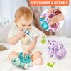 Soft Rubber Baby Car Toy Friction Powered Rattle Roll Cars Inertia Pull Back Car  for 1-3 Years Old