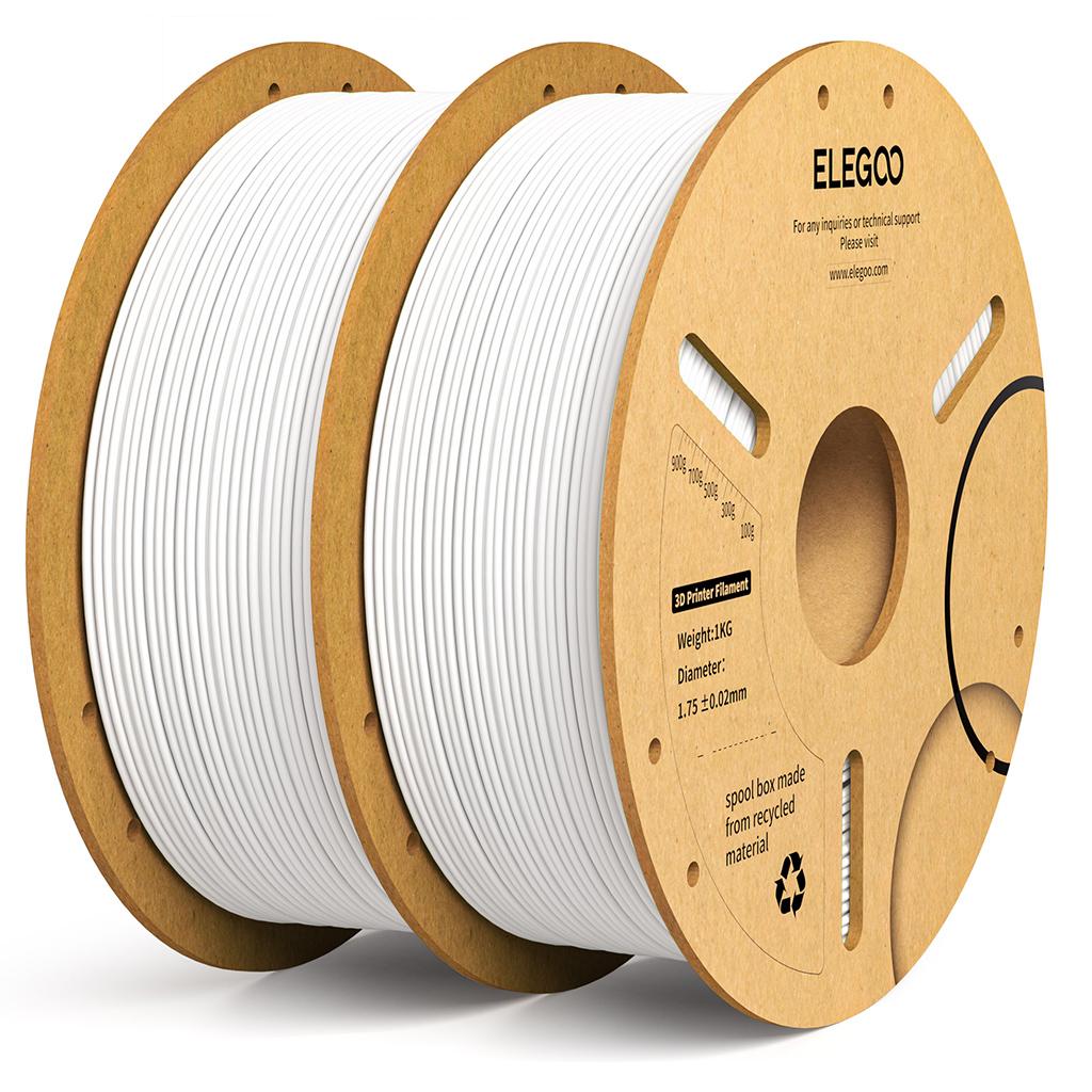 ELEGOO PLA+ Филамент 1,75 мм Набор 2 кг Пластик 3D PLA для большинства FDM 3D-принтеров Точность размеров +/- 0,02 мм 2 шт. * 1 кг Набор PLA+