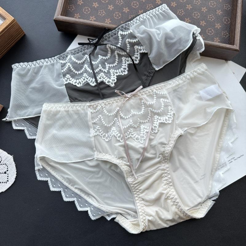 Женские удобные кружевные сексуальные трусики из ледяного шелка для весны и лета