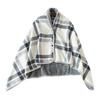 Winter Throw Blanket Plaid Super Soft Polar Fleece Thermal Insulation Single-Breasted Shawl Nap Blanket for Daily Use Work Home School
