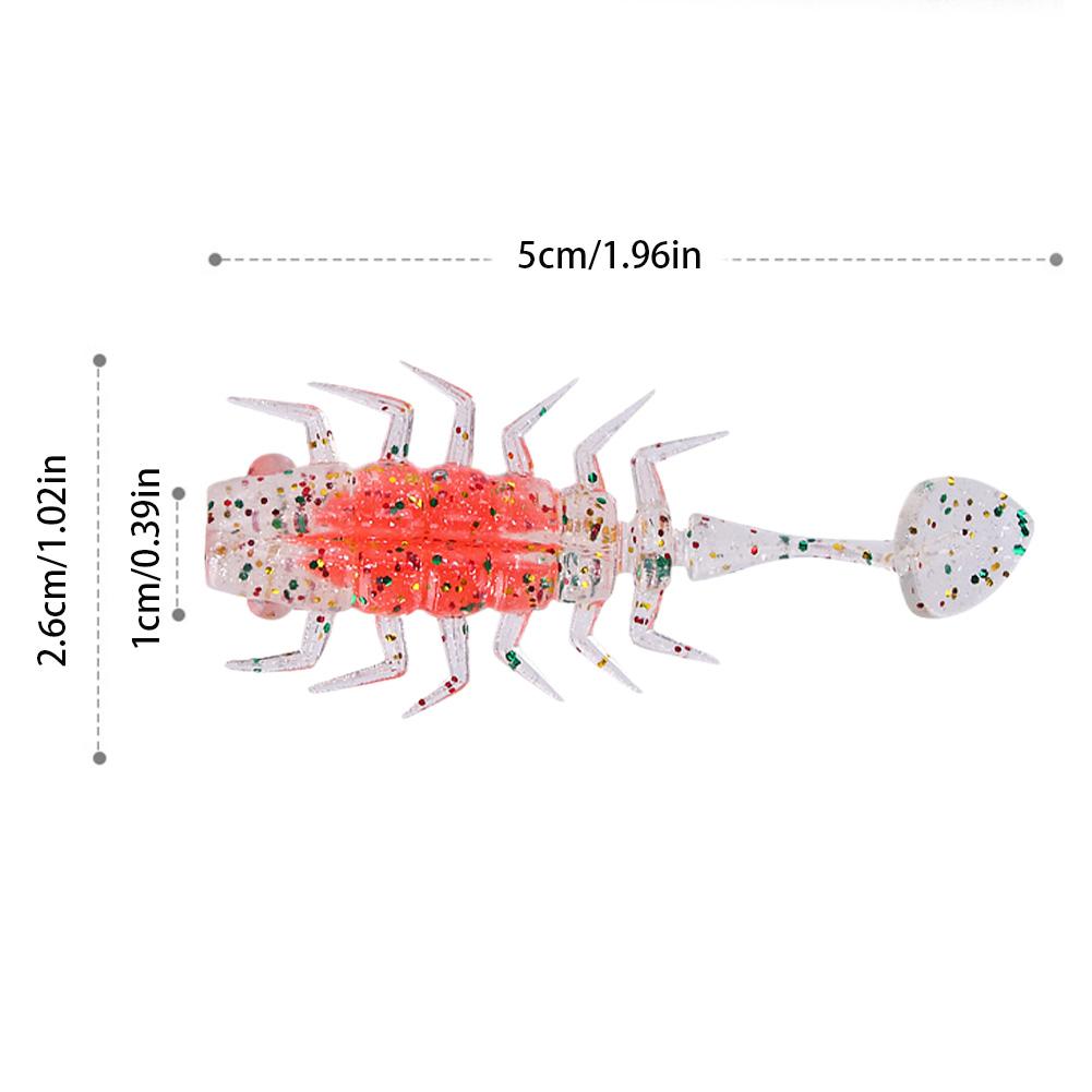 Float Fishing Soft Lure 5cm Small Paddle T Tail Bait for Bass Fishing (Orange) #