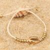 New Ethnic Gold Silver Handmade Weave Rope Bangles Shell Bead Bracelets Adjustable Bohemia