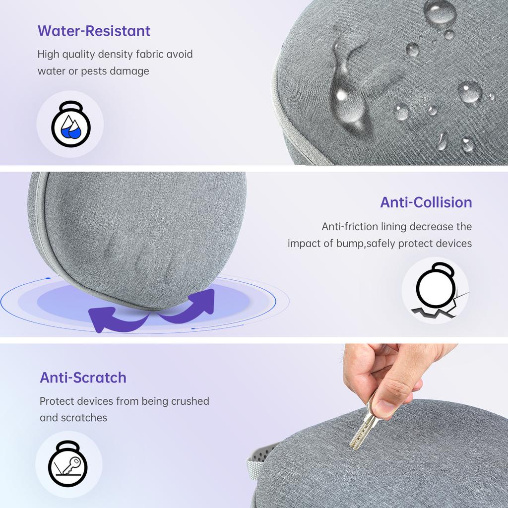 Carrying Case, Hard Bag for Meta Quest 3 Accessories/Pro VR Headset with Elite Strap, Touch Controllers and Other VR Accessories, Large Space