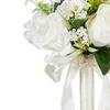Wedding Bouquet White Roses Flower Artificial Bridesmaid for Decoration Prop