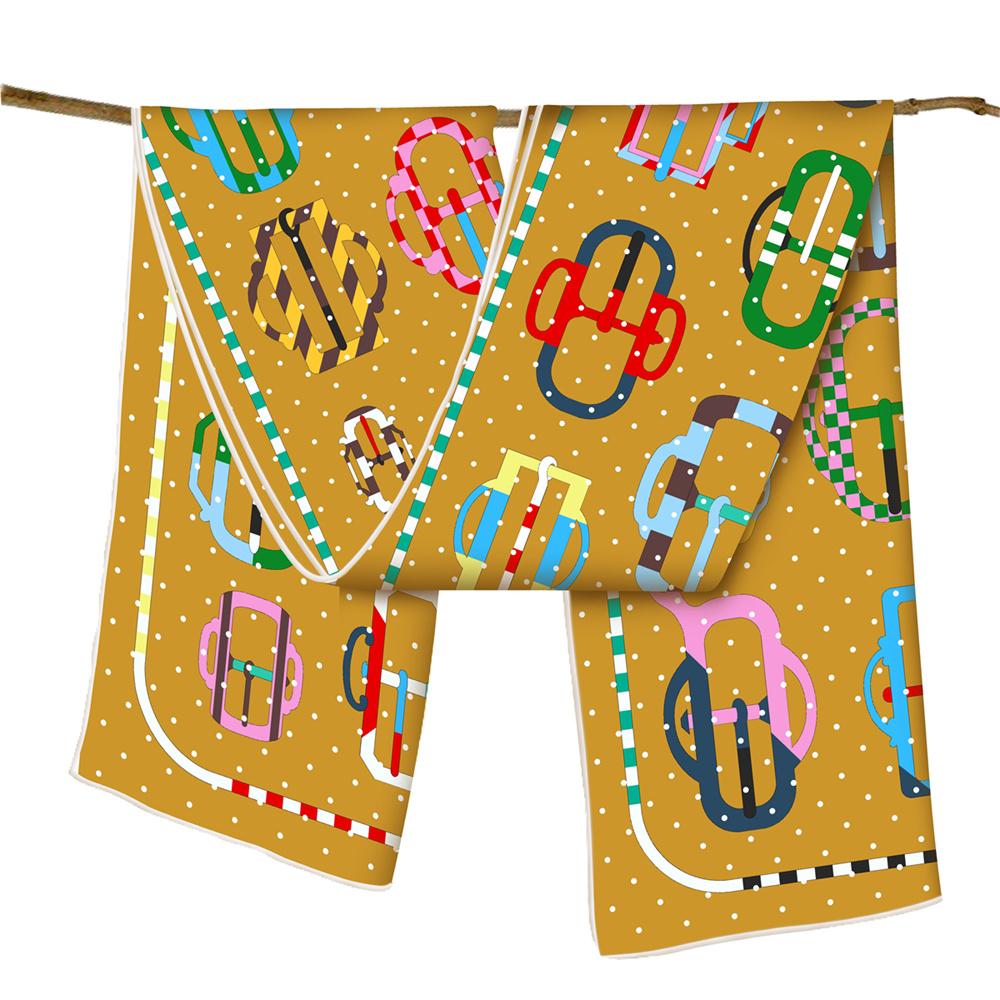 POBING Twill Silk Scarf Women Poncho Hand Rolled Fashion Printed Long Scarves Wraps Bandana Big Shawl Hijabs Female Foulards