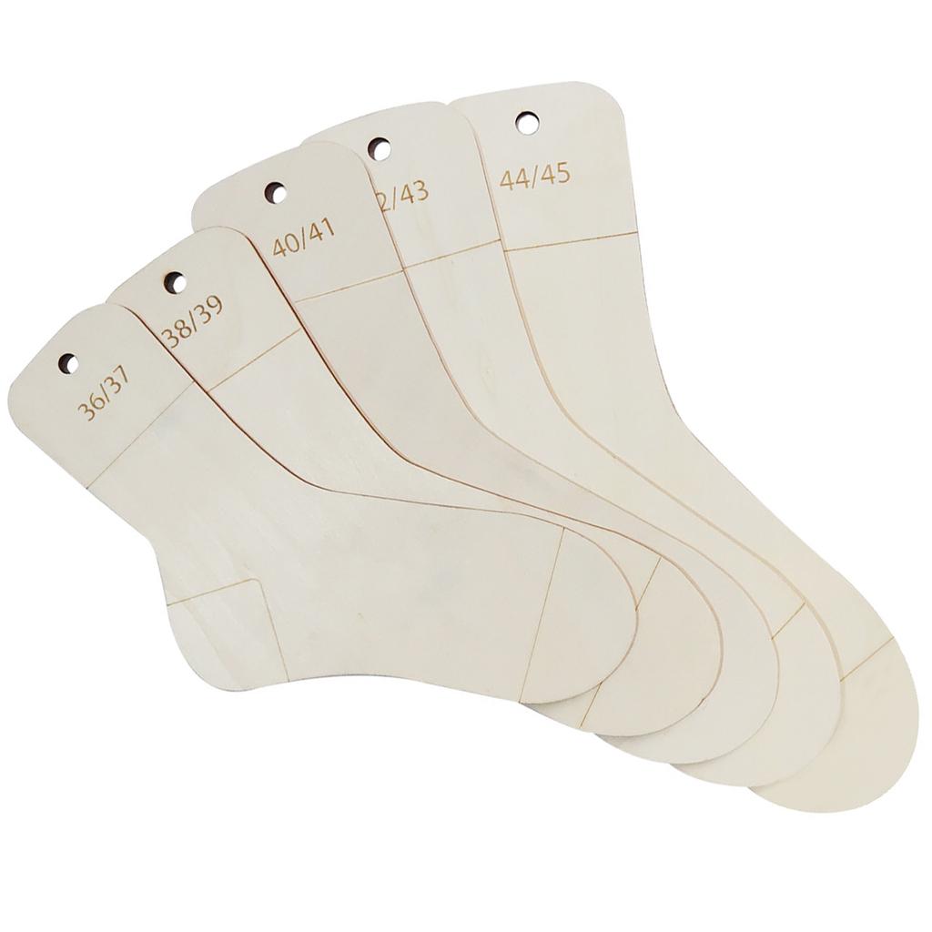 5 Pcs Sock Boards Set Wood Socks Template Knitting Aid Socks Knitting Stencils Socks Knitting Chart for Craft Hobbyist