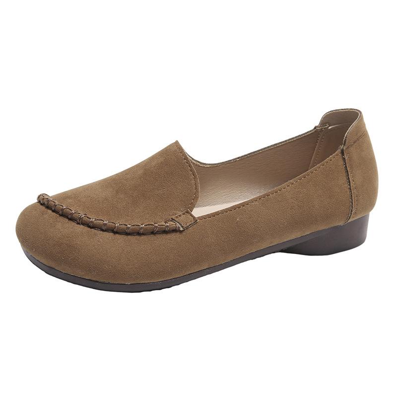 Весенне-осенняя мода для отдыха с круглой головкой, удобная нескользящая одежда, простая женская обувь с металлическим украшением, рабочая обувь