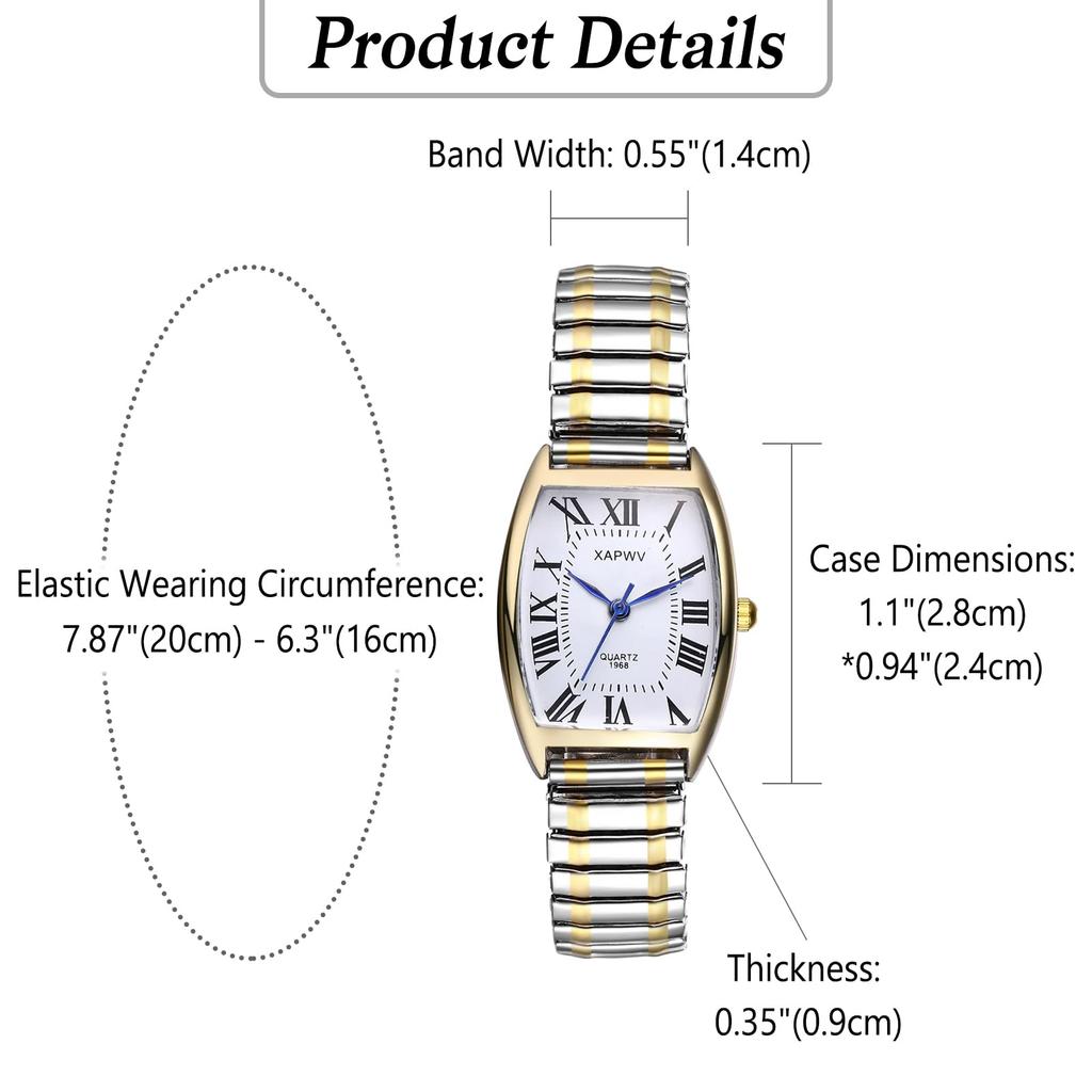 Seiko Watch Copy Эластичные часы из нержавеющей стали с квадратными римскими цифрами Кварцевые точные часы Водонепроницаемые крутые часы-браслет Деловые повседневные римские цифры