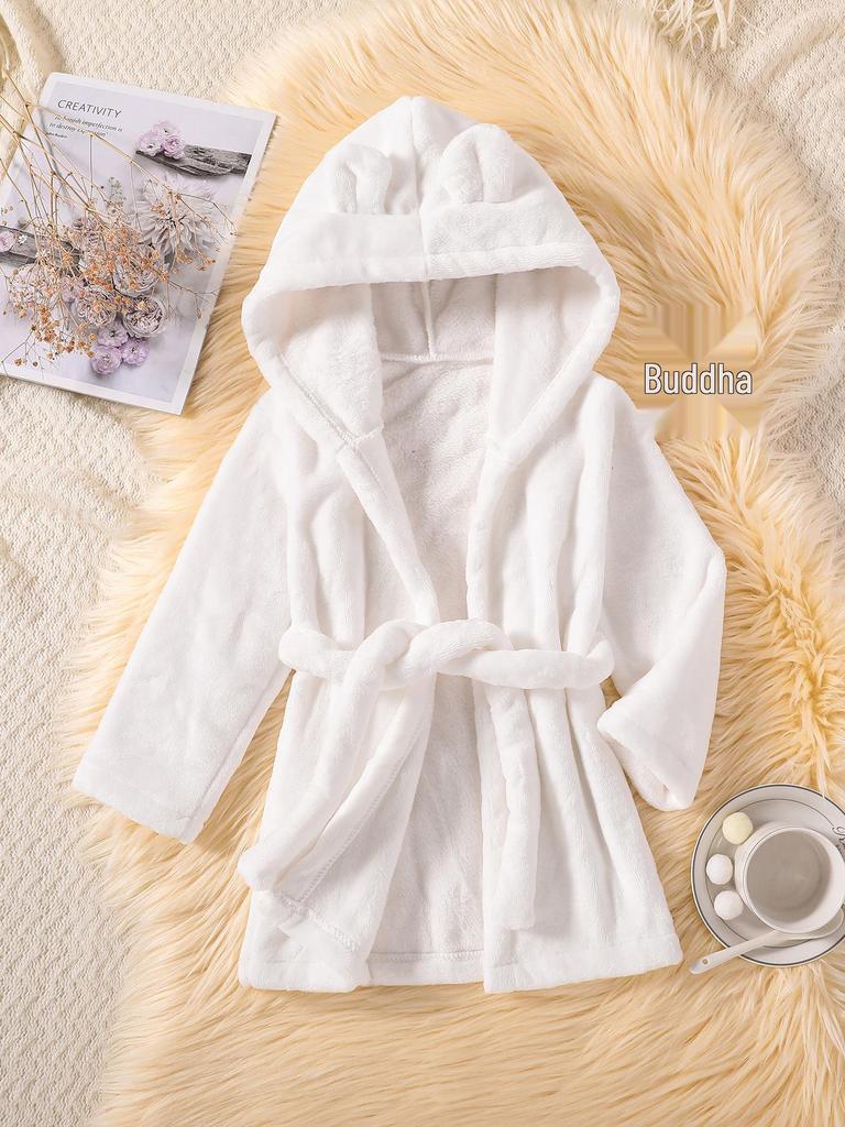 Детский утолщенный халат из кораллового флиса – Фланелевый халат для мальчиков и девочек, размеры от младенческого до среднего, подходит для всех сезонов