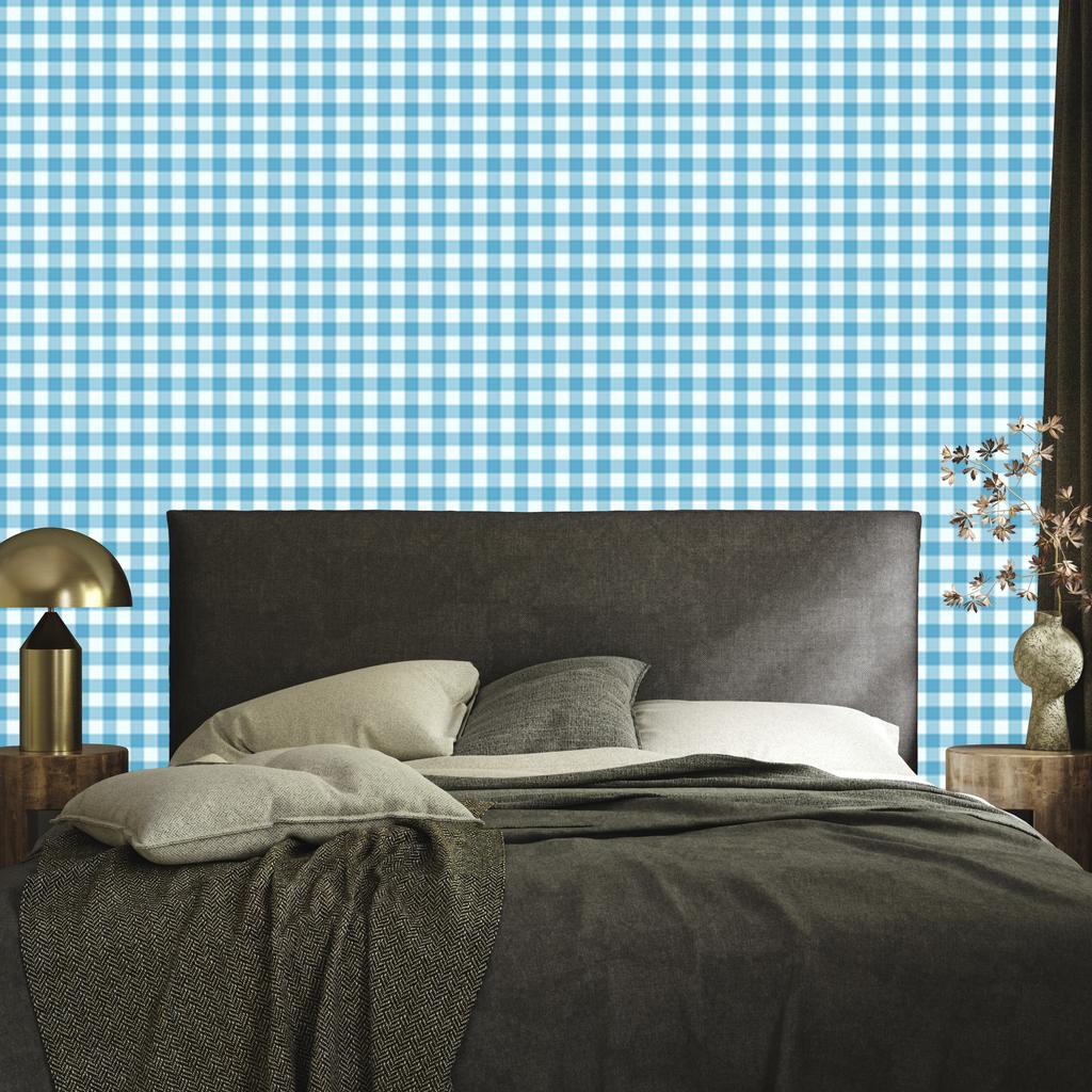 Wallpaper Fabric Pattern Celadon, Turquoise, White and Azure 50x1000