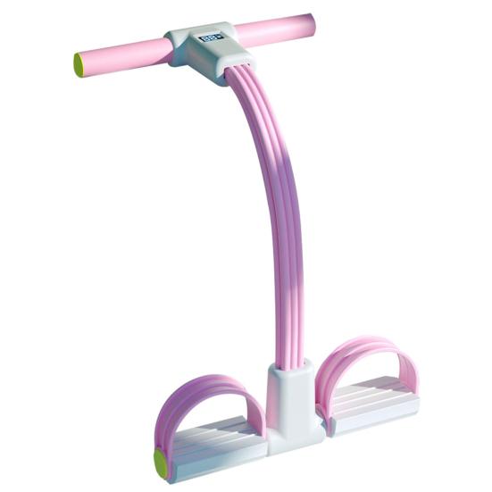 Pedal Ankle Puller with Counter 4/6-Tube LED Display Resistance Band with Handle Elastic Yoga Sit-up Pull Rope Pedal Tensioner Exerciser Equipment