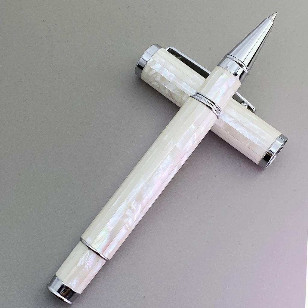LACHIEVA LUX Natural Handmade Mother of Pearl Ink Luxury Rollerball Pen Gift from the Unisex - Sea,