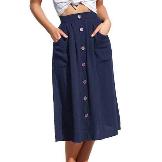 Женская юбка миди, эластичная, с высокой талией, утягивающая, длиной до середины икры, с карманами