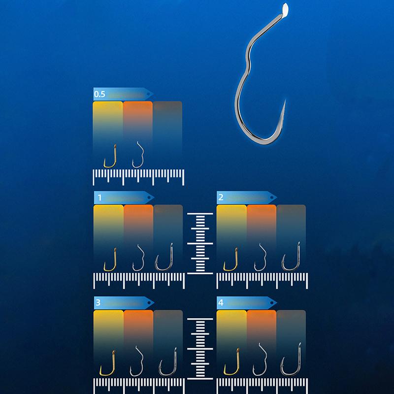 High Carbon Steel Fishing Hook Sharp Barbless Automatic Flip 12Pcs/Pack Fishhook For Carp Fishing Accessories