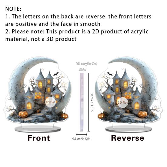 Хэллоуинские украшения 2D акриловые плоские призрачные украшения с подсветкой жуткий ночник украшения для стола дома офиса кафе