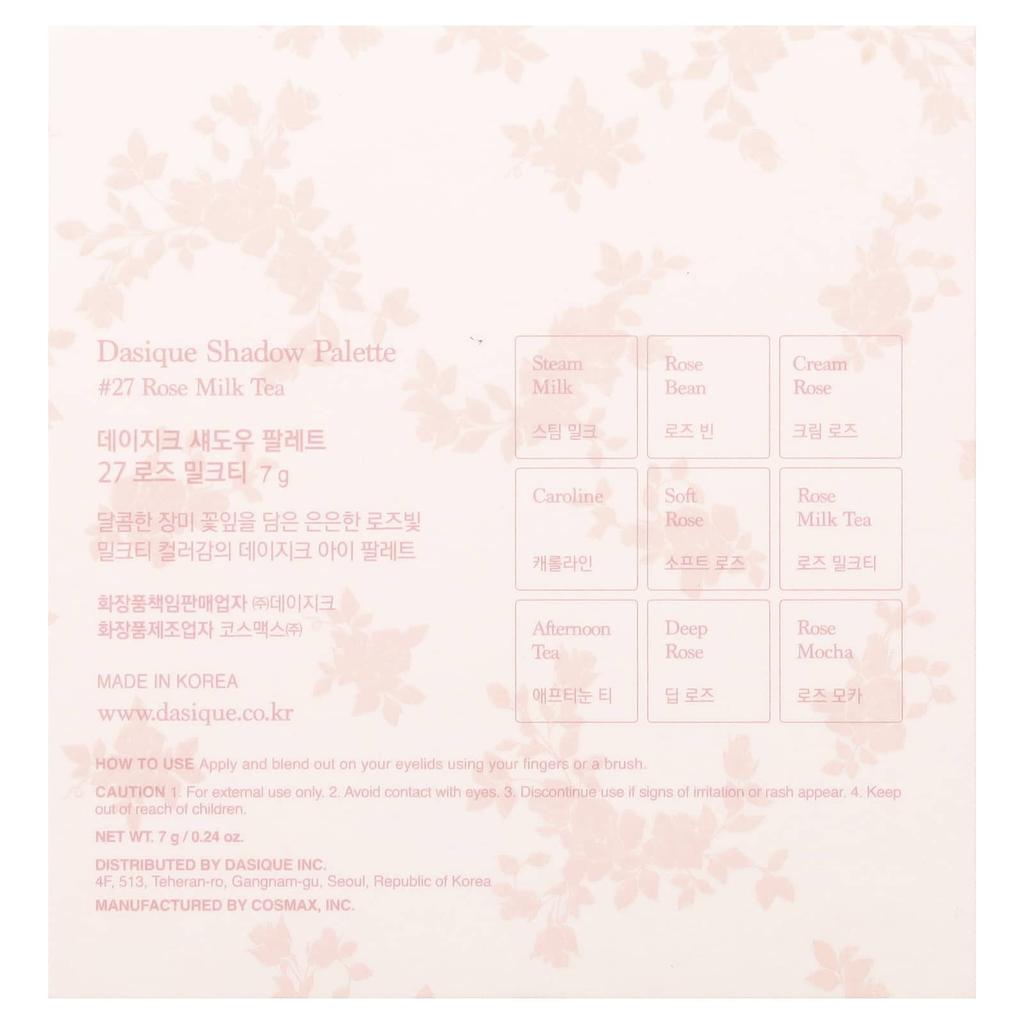 DASIQUE Eyeshadow Palette, 27 Rose Milk Tea, 1 Ea