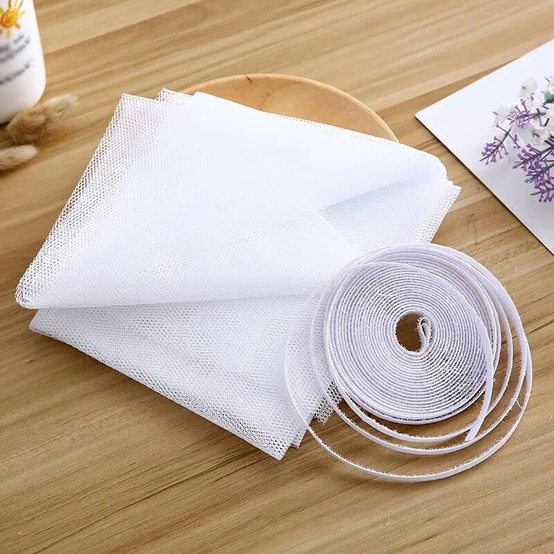 Self-adhesive DIY Mesh Mosquito-proof Screen Mesh Invisible Simple Screen Window with Hook and Loop Household Accessories