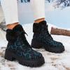 Fur Leopard Platform Snow Ankle Boots High Heels Suede Shoes Women Trend Winter Warm New Brand Causal Sneakers Botas Mujer
