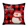 Предметы интерьера Мультяшная Рождественская наволочка Скандинавская Клетчатая Льняная Наволочка Подушка для дивана