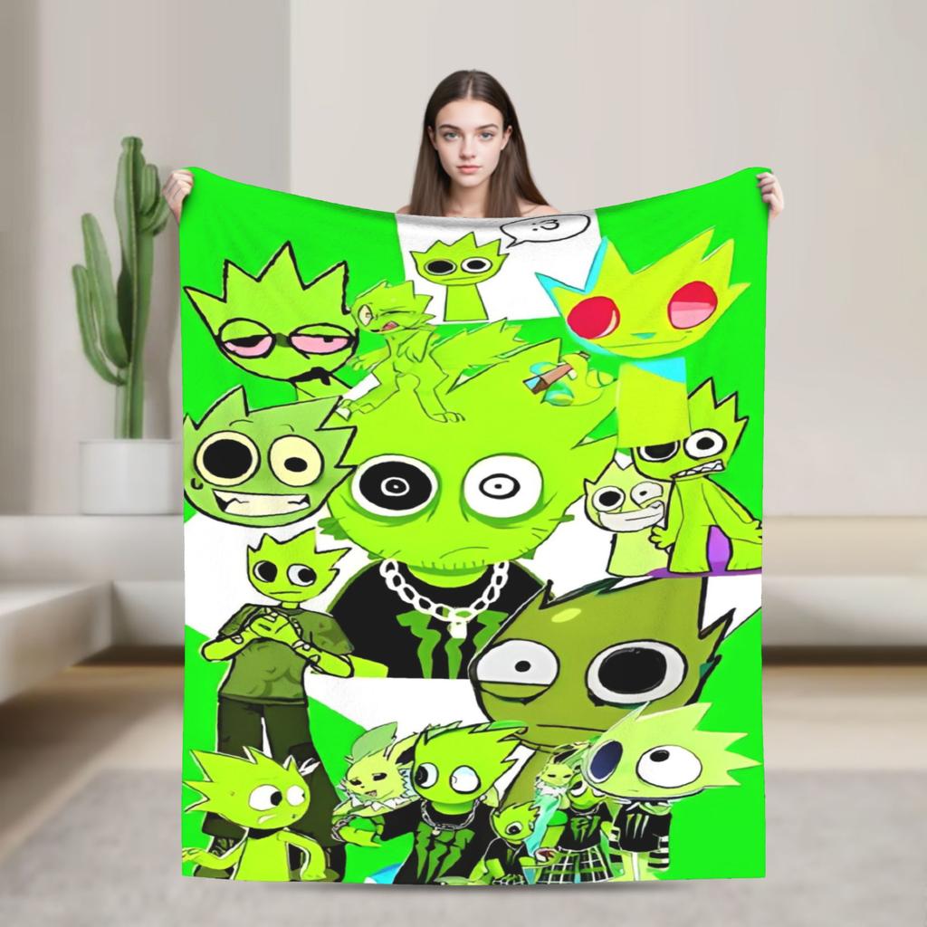 Игровые одеяла Sprunkis Флис Новинка Дышащие пледы для покрытия стула Дивана Всесезонные