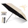 WanderMore Folding Parasol with UV Light Heat and UV Protection for Sun and for Men and 6 UV Sunbaria Windproof and Heatstroke 50cm Protection, 100%