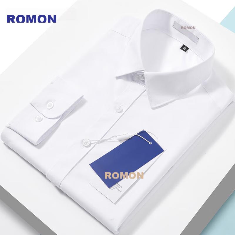 ROMON Мужская рубашка с длинным рукавом из модала, устойчивая к складкам, повседневная, для бизнеса, рабочая форма, официальная одежда, топ, мужская рубашка