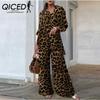 Autumn Women's Fashion Top, Women's Leopard Print Pants, Casual Loose Suit