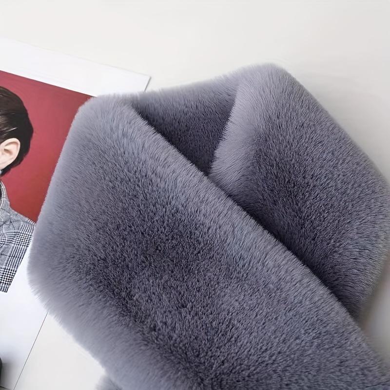 1 шт. Зимний унисекс искусственный мех теплый утолщенный шарф мягкий женский модный универсальный плоский крест шарф