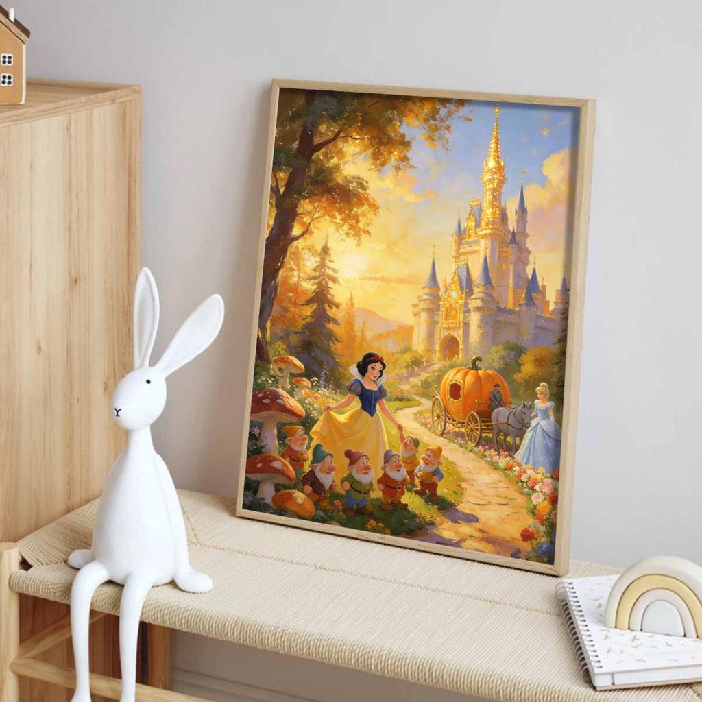 Disney Snow White  Cinderella Castle Diamond Painting  DIY Art Kit  Mosaic Craft  Home Decor  Gift