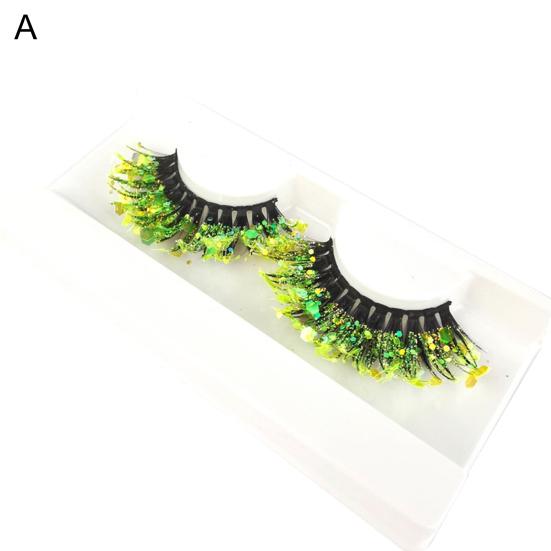Изысканные светящиеся накладные ресницы с блестками, дизайн 2 стиля, украшение для глаз