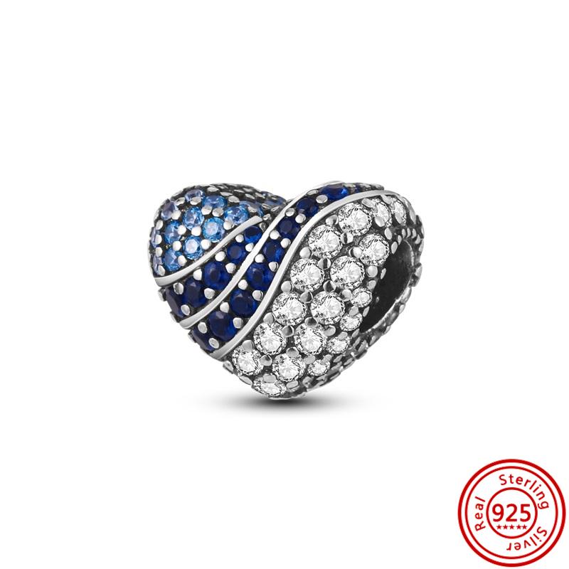 S925 серебро бабочка цветок сердце четырехлистный клевер навсегда любовь бусины подходят оригинальные подвески браслет ювелирные изделия