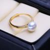 LSOOYH Модное регулируемое кольцо, кольца с пресноводным жемчугом для женщин, простое кольцо золотого цвета, ювелирные изделия, подарок на день рождения