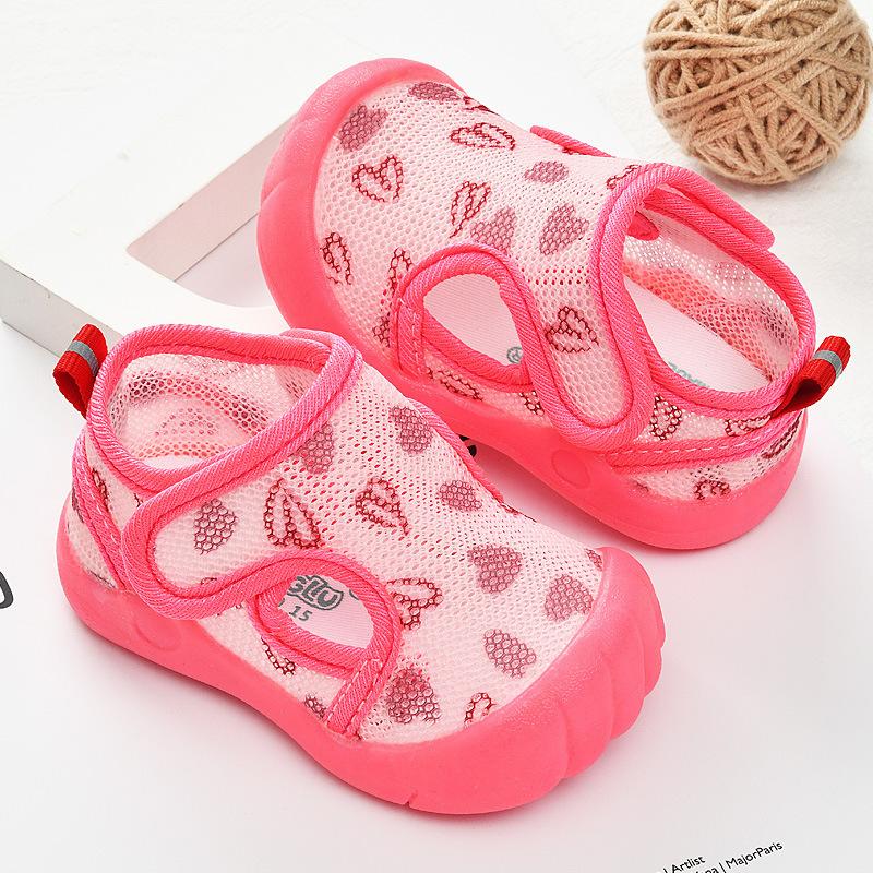 Summer Thin Baby Walking Shoes Cartoon Anti-Collision Mesh Shoes Slip-Resistant Wear-Proof for Toddlers 0-3 Years