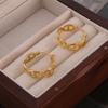 Серьги Niche Design из титановой стали с геометрическим узором, женские серьги в японском стиле с французским ретро-тиснением, позолоченные 18-каратным золотом