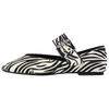Cotton Animal Print Button Round Toe Ballet Flat Casual Shoes Women Flats Zebra 13505510-38