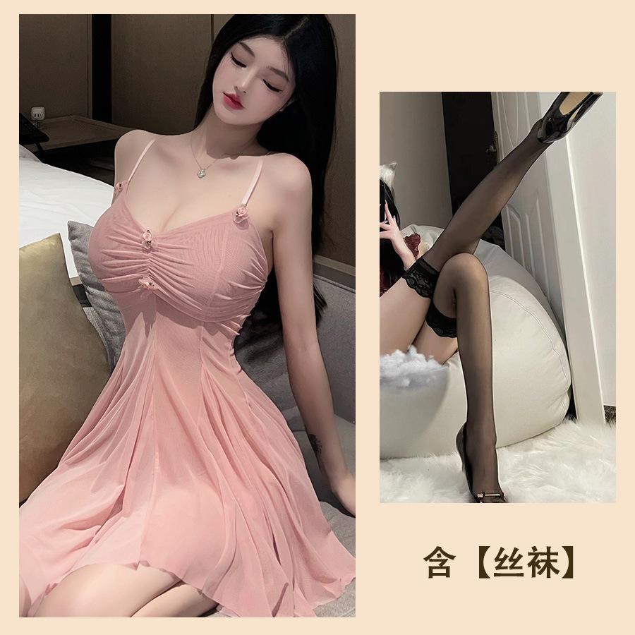 Сексуальное нижнее белье Сексуальное облегающее страстное пижамное платье Страсть Маленькая грудь Подтяжки Униформа Чистое желание Соблазнение Сексуальный костюм