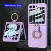 Luxury Case for Samsung Galaxy Z Flip 5 Ring Phone Case for Samsung Galaxy Z Flip 5 Shockproof Cover for Galaxy Z Flip 5 Camera Protection Case