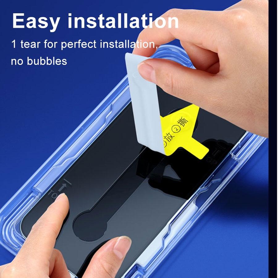 Matte Tempered Glass For iPhone 16 15 14 13 12 11 Pro Max XS XR X Screen Protector Film Easy To Install Tool Accessories