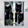 2pcs Rustic Animal Cat Print Semi Blackout Curtains Fashionable Curtains For Bedroom Office Kitchen Living Room Study Room Home