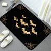 Golden Bat Pattern Bathroom Non Slip Mat Toilet Water Absorbing Foot Mat Shower Room Carpet Decorative Mat Soft And Comfortable