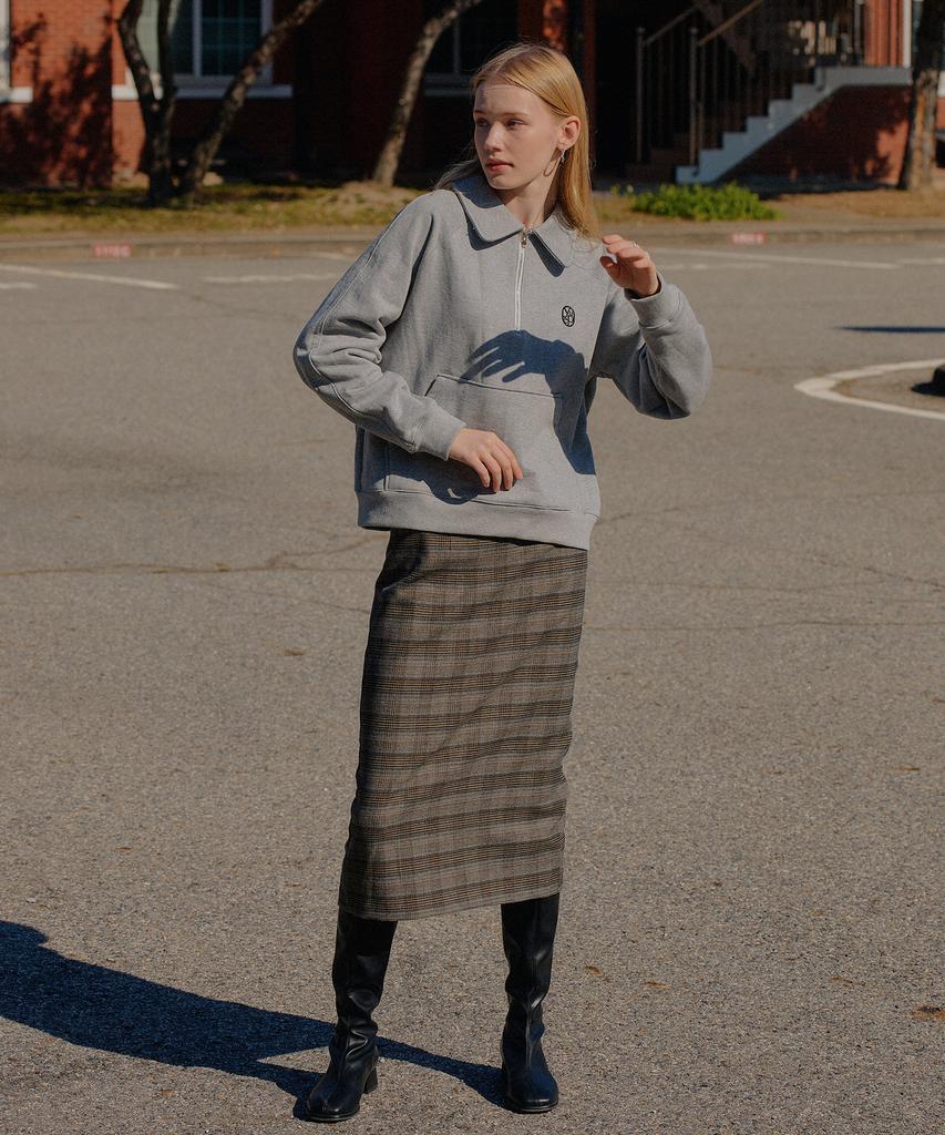 Yeoppe Car Check Skirt_Gray