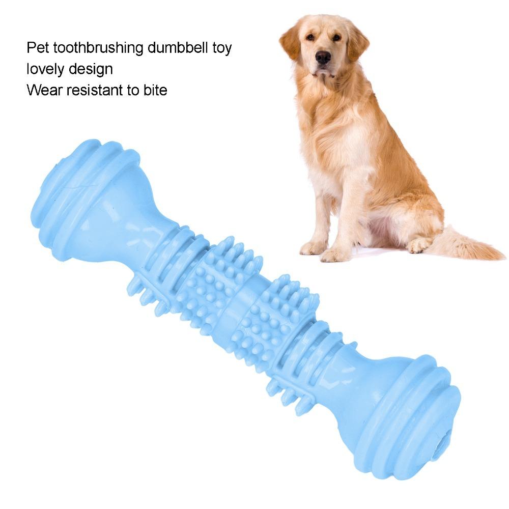 Bite Tough Dumbbell Dog Chew Toy Dumbbell Shaped Puppy Teeth Cleaning Toy Oral Care
